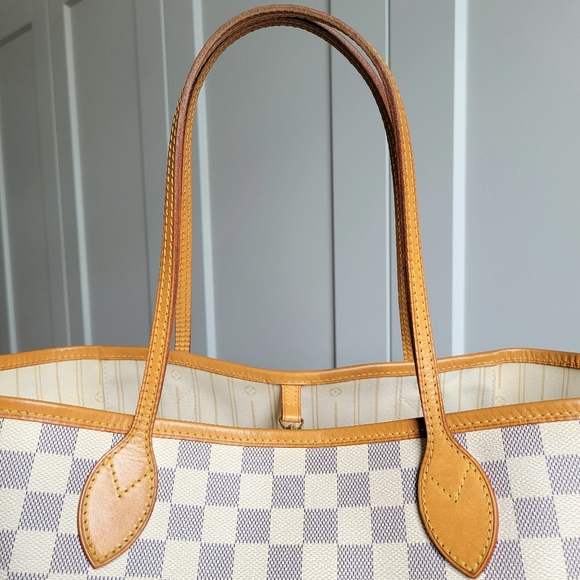🍁 LOUIS VUITTON Neverfull Mm Damier AZUR Tote Bag - Picture 3 of 16
